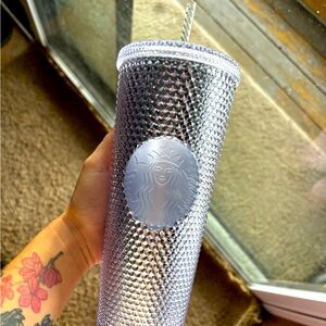 Starbucks Venti Tumbler - Plastic Silver Studded Crystal
